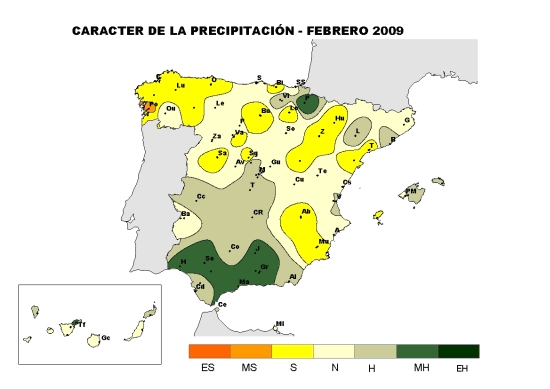 Precipitación febrero 2009