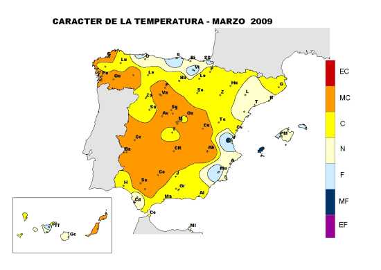 Temperatura marzo 2009