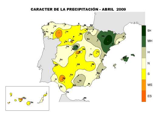 Precipitación abril 2009