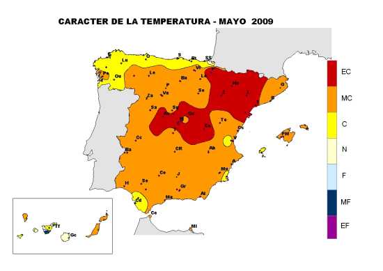 Temperatura mayo 2009