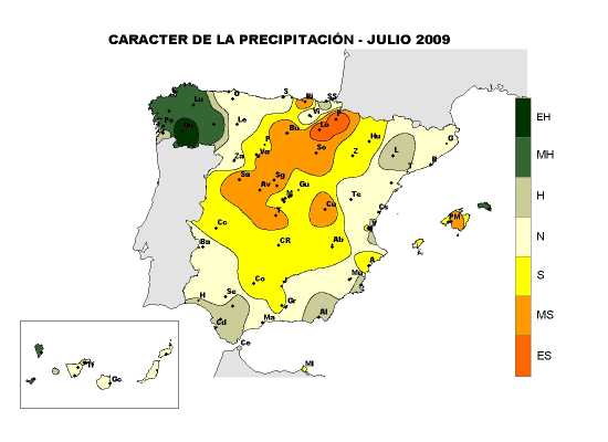 Precipitación julio 2009