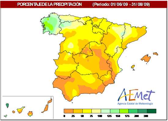 Precipitación verano 2009