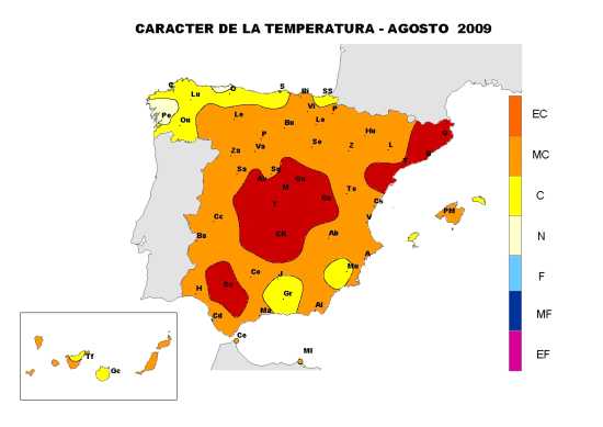 Temperatura agosto 2009