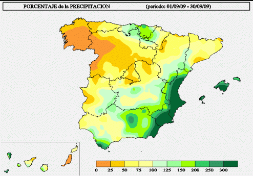 Porcentaje de la precipitación