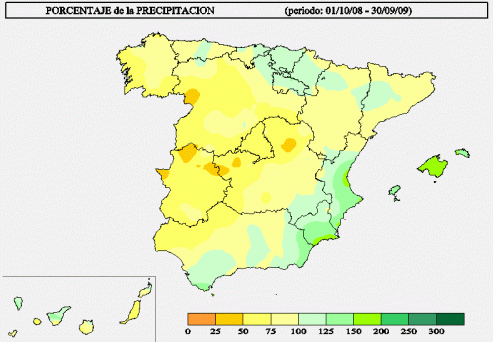 Porcentaje de la precipitación