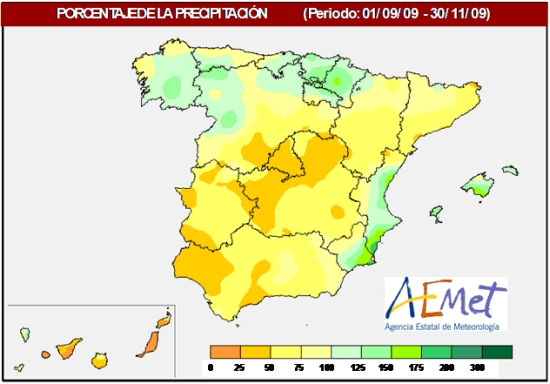 Precipitación otoño 2009