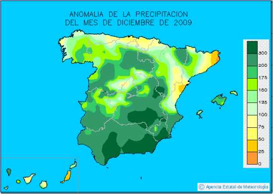 Precipitación diciembre 2009