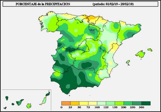 Precipitación febrero 2010