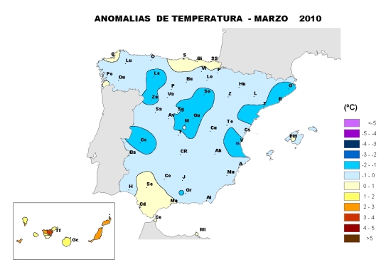 Temperatura marzo 2010