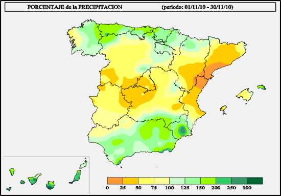 Precipitación noviembre 2010