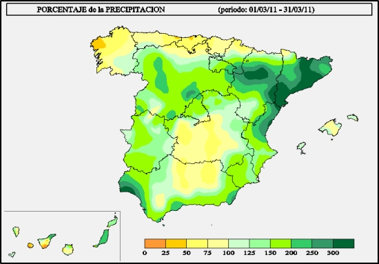 Precipitación marzo 2011