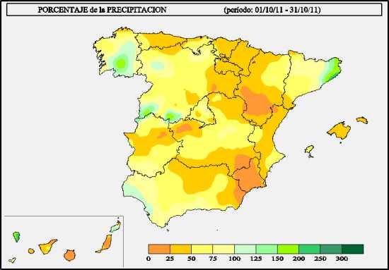 Precipitación octubre 2011