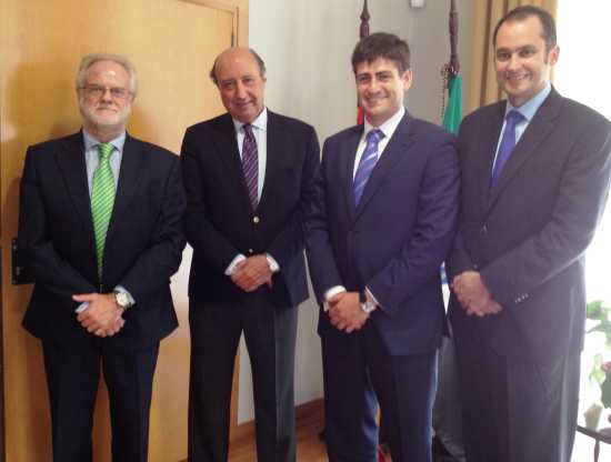 Carlos Abad, Germán López (Delegado del Gobierno en Extremadura), Daniel Cano y Cayetano Torres