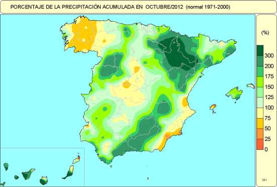 Precipitación octubre 2012