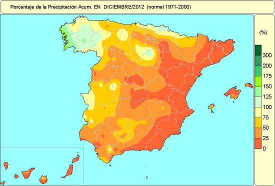 Precipitación diciembre 2012