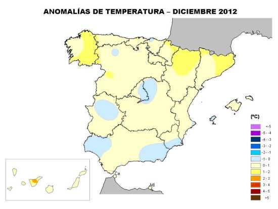 Temperatura diciembre 2012