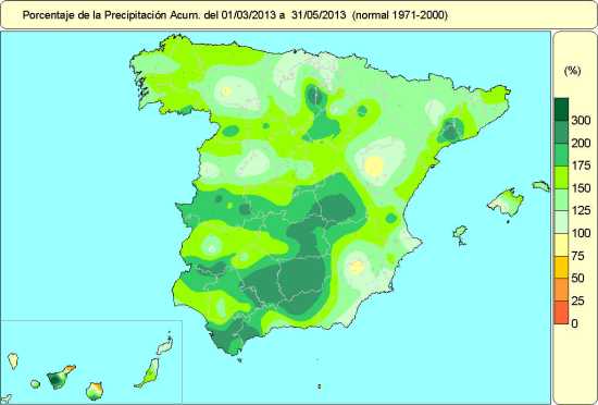 Precipitación primavera 2013
