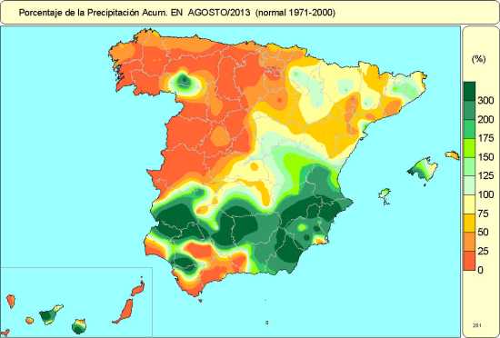 Precipitaciones agosto 2013