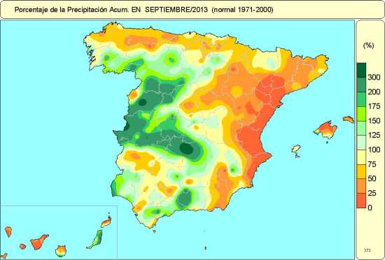 Precipitaciones septiembre-2013