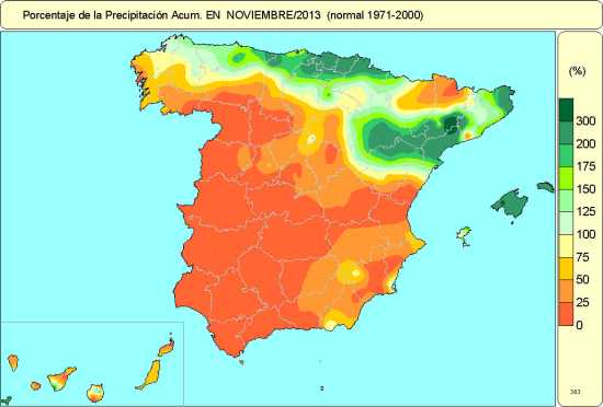 Precipitación noviembre 2013