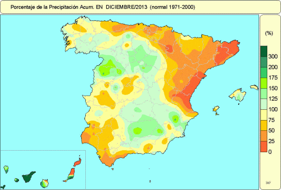 Precipitación diciembre 2013