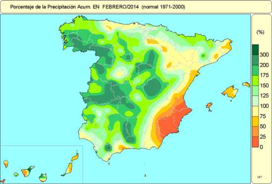 Precipitación febrero 2014