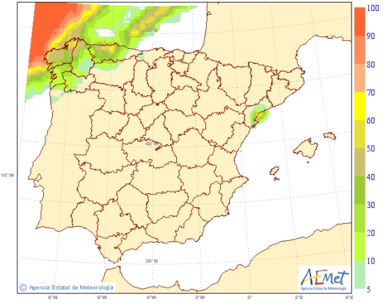 Mapa probabilístico de precipitación