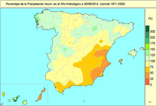 Porcentaje de precipitación acumulada