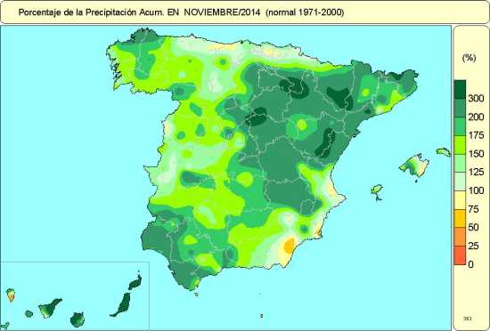 Precipitaciones noviembre 2014