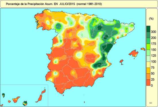 Precipitación julio 2015