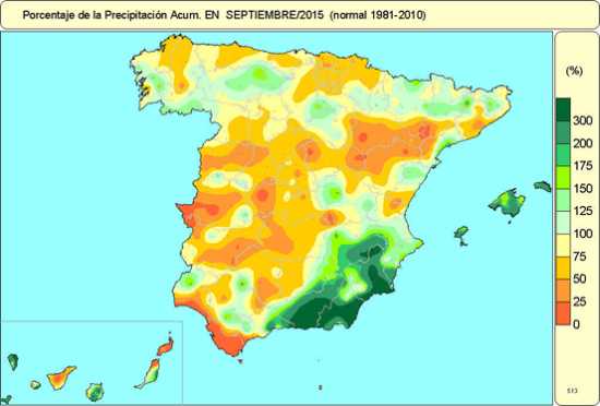 Precipitación septiembre 2015