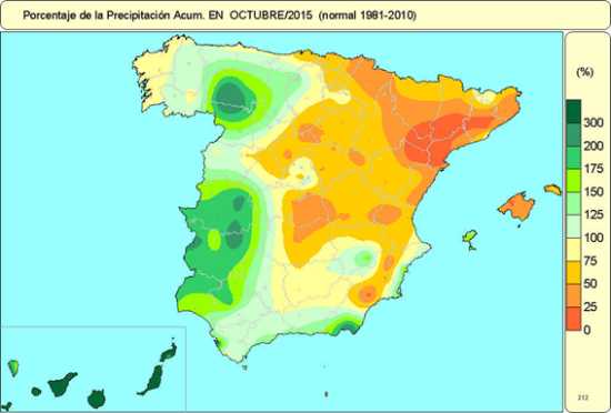 Precipitación octubre 2015