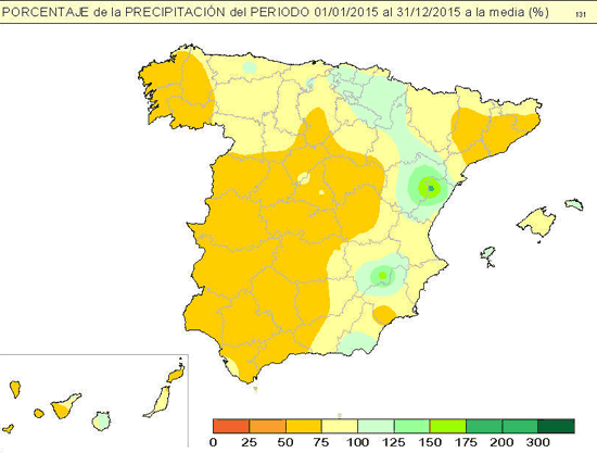 Porcentaje de precipitación 2015