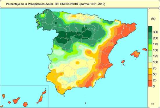 Precipitación enero 2016