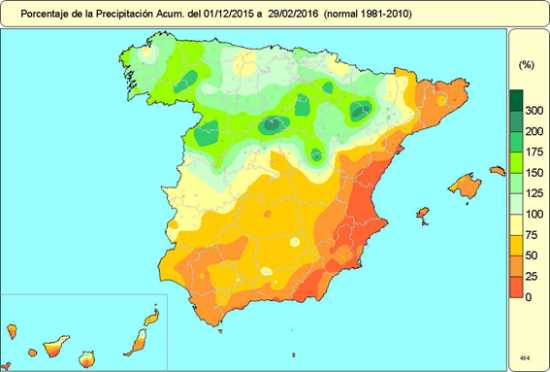 Precipitación invierno 2015-2016