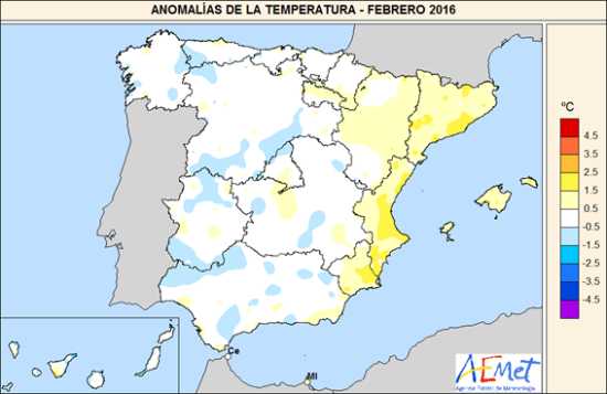 Temperatura febrero 2016