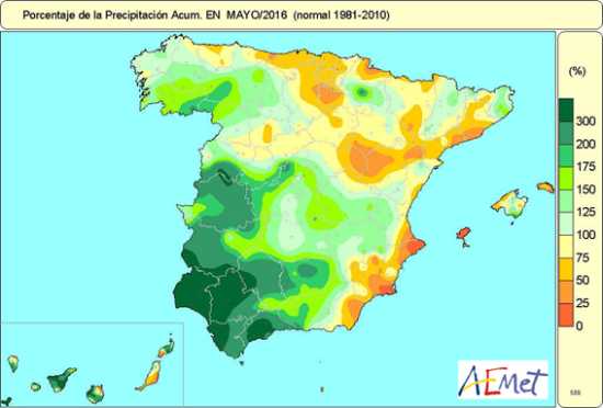 Precipitaciones mayo 2016