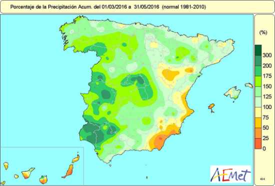 Precipitaciones primavera 2016