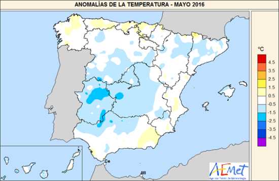 Temperaturas mayo 2016