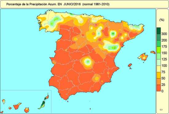 Precipitaciones junio 2016