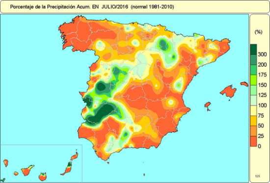 Precipitaciones julio 2016