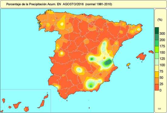 Precipitaciones agosto 2016