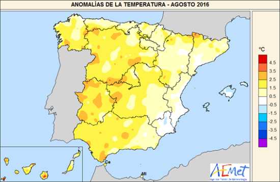 Temperaturas agosto 2016