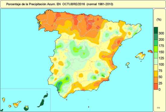 Precipitaciones octubre 2016