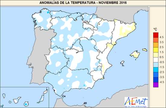 Temperaturas noviembre 2016