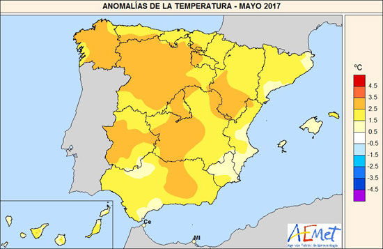 Mayo, extremadamente cálido