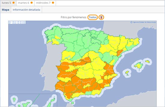 Mapa Meteoalerta