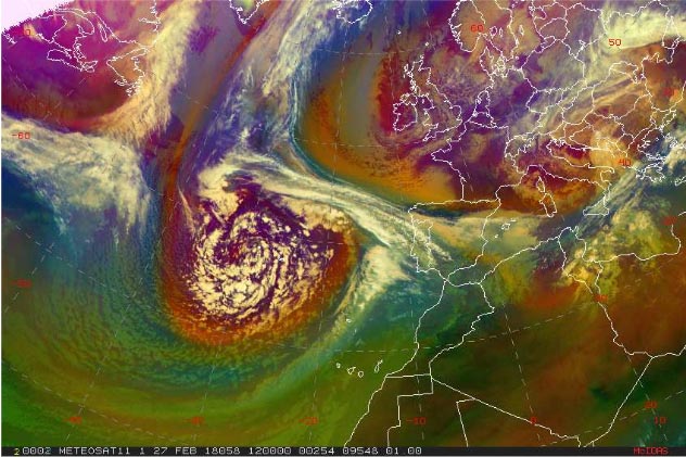 La borrasca «Emma», que afectó a España a finales de febrero y comienzos de marzo de 2018