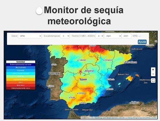 Ejemplo del monitor de sequía meteorológica