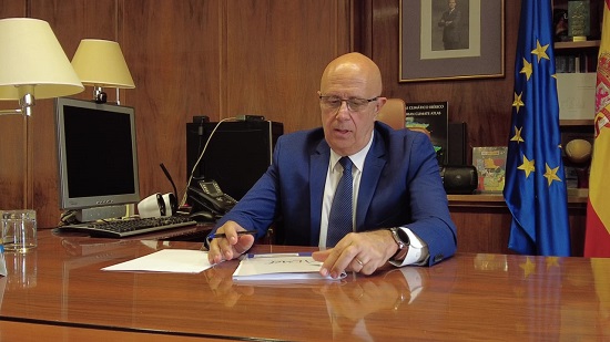 D. Miguel Ángel López, Presidente de la Agencia Estatal de Meteorología, durante el acto virtual de firma del convenio